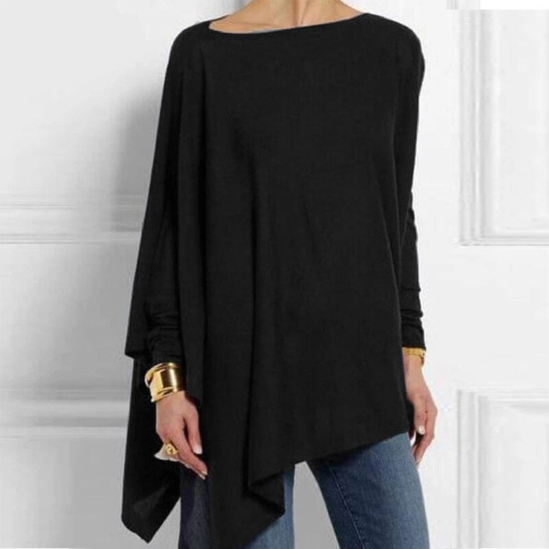 Helga | Kvinders Vinter Asymmetrisk Loose-Fit Top