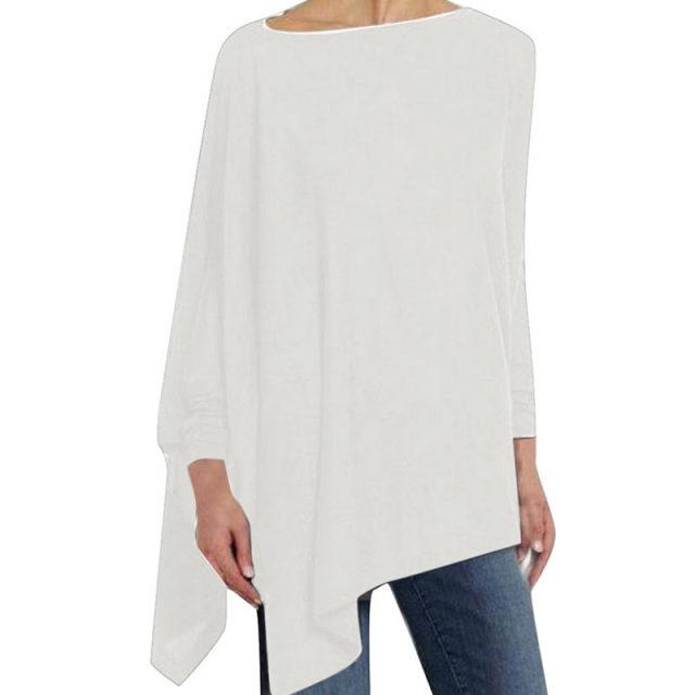 Helga | Kvinders Vinter Asymmetrisk Loose-Fit Top